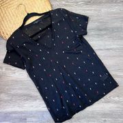 Rails linen cactus tshirt in black