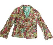Vintage Nanette Lepore floral print blazer jacket size 6 Small excellent Whimsy