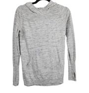 Dakini Womens Size S Light Grey Knit Hoodie Sweater Athletic Gym Workout Lounge