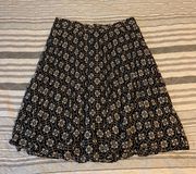 Floral Black Skirt Size 8 Petite
