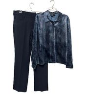 Carole Little Womens Blouse Blue Snake Skin & Christopher & Banks NWT Trousers