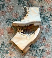 Cream Combat Boots