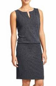 Small Vida Athletic Dress Linen Blend Gray Sleeveless Drop Elastic Waist