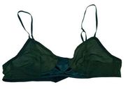 Silence + Noise Unlined Wireless Triangle Bralette Green Seer Cup Women’s Size L