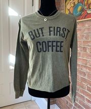 NWT Cold Crush But First, Coffee Vintage Raw Hem Tshirt S