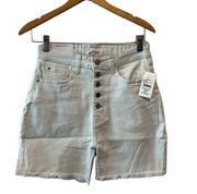 WeWoreWhat Raw Edge Denim Button Fly Shorts—Size 28