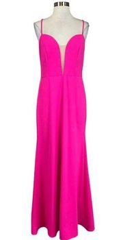 Women's Formal Dress by AQUA Size 4 Pink Crepe Backless Long Evening Gown