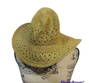 Aerie Paper Neutral Straw Floppy Sun Hat Beachy Boho Size OS