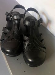 B.o.c Black Leather Clogs