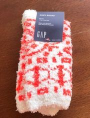 NEW Gap Patterned Orange White Cozy Socks