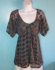 Anthropologie Hale Bob Gold & Craft Burnout Tunic Size S