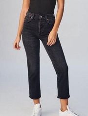 Aritzia Denim Forum Arlo High Rise Straight Jeans Black Size 30