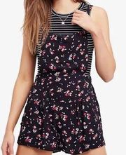 Free People Floral Overalls