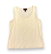 Sequin Lace Front Tank Winter White Ladies LARGE NWOT