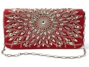 WHITE HOUSE BLACK MARKET Red Starburst Clutch Purse NWT