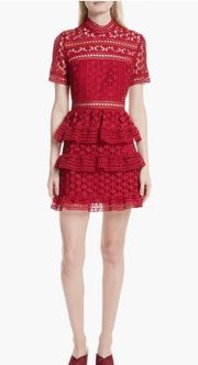 Self-Portrait Ruffle Star Lace Dress