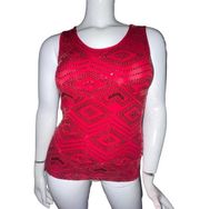 Covington red sequined sleeveless top