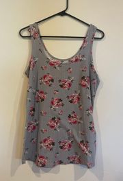 Gray Floral Tank Top