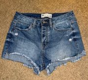 RSQ Denim Distressed Jean Shorts, Vintage High Rise, size 3/26