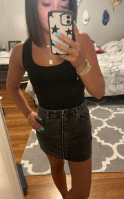 Black Denim Skirt