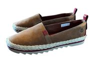 Timberland Barcelona Bay Leather Slip On Espadrille Loafers NEW Size 10 Rust