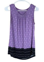 Croft & Barrow Womens Tank Top Size S Purple Black‎ Sleeveless Shirt Blouse