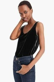 J. Crew Scoop Neck Velvet Tank with Button Back Detail