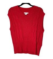 Sincerely Jules Red Sweater Vest V-Neck Sleeveless Womens Sz Large Classic