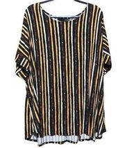 Chris & Carol Plus Size Women's Striped Blouse Top Size 3XL‎ Multicolor