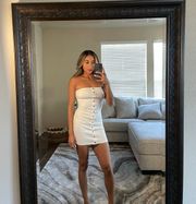 White strapless tube dress 