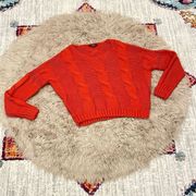 Lulus chunky oversized orange sweater small