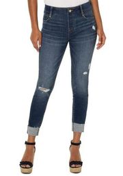 NWT Liverpool Gia Glider Pull-On Crop Skinny Jean w/ Cuff Cut Hem | 12/31 Petite