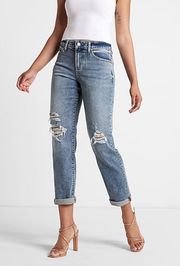 Mid Rise Medium Wash Boyfriend Jeans 10