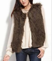 SANCTUARY Faux Fur Vest Leather Trim in Size Medium