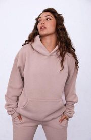 SET ACTIVE Hoodie Sweatshirt Size Large Dusty Rose Pink Loungewear Athleisure