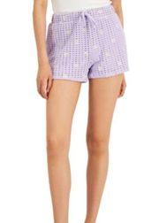 CRAVE FRAME JUNIORS' CROCHET EMBROIDERED SHORTS IN PASTEL LILAC COMBO SIZE L