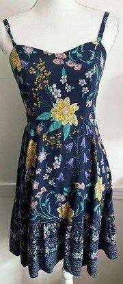 Old Navy • Blue Floral Fit and Flare Summer Mini Dress