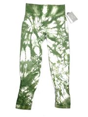 DKNY Sport Women's Tie-Dye Sage Green Workout Gym Yoga Leggings Large