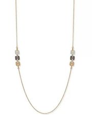 Dkny Square Link Extra Long Statement Necklace in Tri-Tone NEW