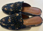 Coach Faye Loafer Slide With Painted Floral Bow Print size 5
