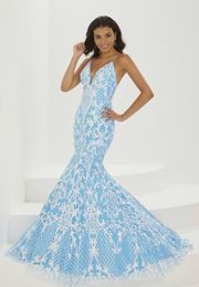 Tiffany Designs Light blue prom/formal mermaid dress