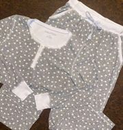 Nautica 2 Piece Waffle Pajama/Lounge Set in Light Grey - size medium