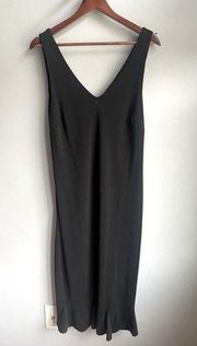 Ann Taylor Sleeveless Black Dress with Fluttered Bottom Hem Detailing Sz 12