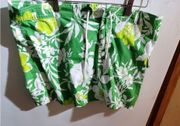 J.crew size 12, lime green with large white flower prints skirt waist 36 inches