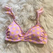 x Target Heart Flutter Ruffle Strap Bikini Swim top womens M