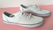 White Canvas Sneakers, Size 8