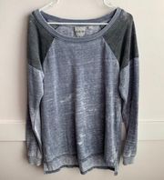 Others Follow Blue & Gray Distressed Long Sleeve