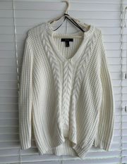 F21 White Oversized Sweater