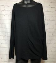 Simply Vera Women's Size Large Black Dolman Sleeve Sweater Long Sleeve Ribbed