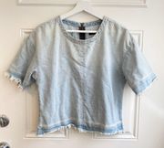 dallas denim frayed tee